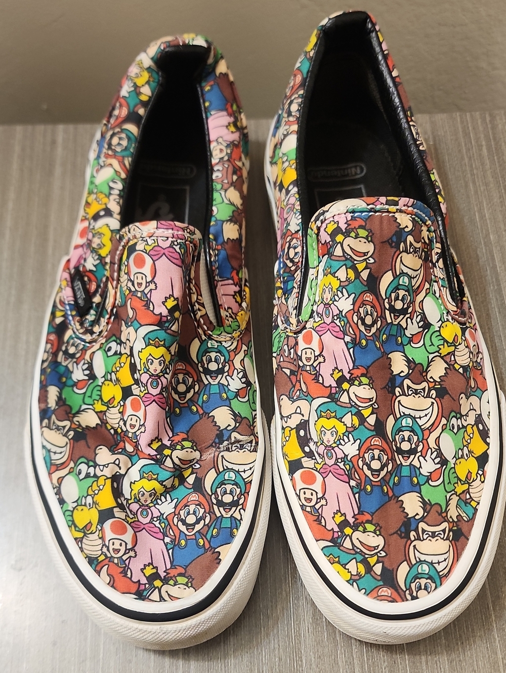 Vans x Nintendo Super Mario Bros Character Slip-On Sneakers 7.5 Rare